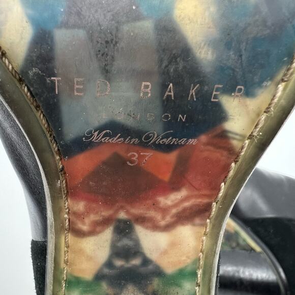 Ted Baker Azaila Black Suede and Leather Heeled Boots Women's 7 US - Picture 8 of 8